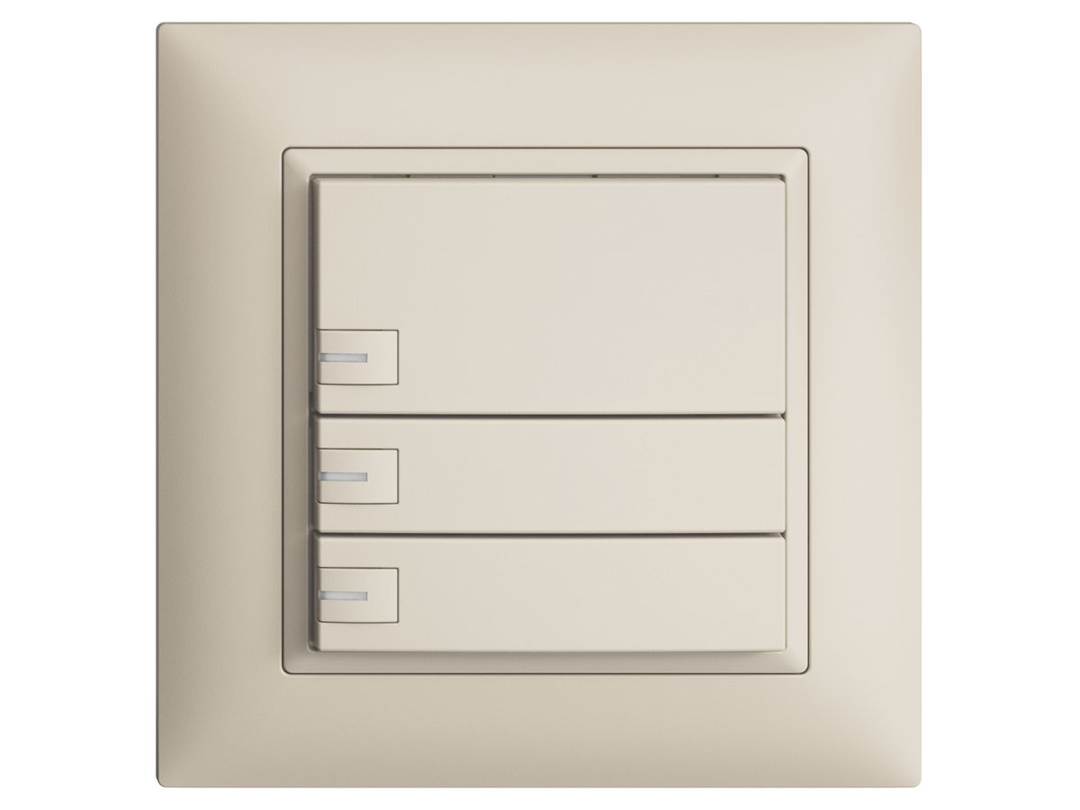 UP-KNX-Taster RGB EDUE FMI, 250mW, m.RGB-LED, 3×Taste, 1×Tastenbelegung, crema