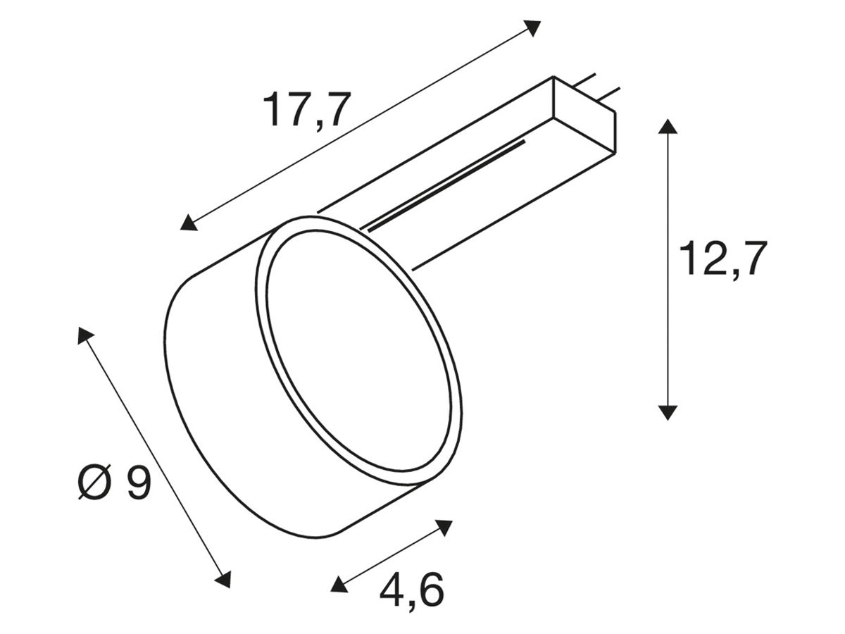 LED-Spot SLV KALU 2.0 10W 1500lm 4000K MB DIM AD1PH 177×48×127mm sz