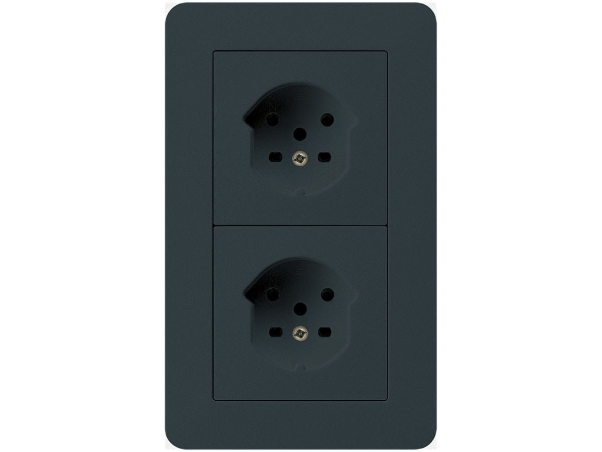 UP-Kombi 2×1 HA kallysto.trend 2×Typ 15 mit Steckklemmen schwarz