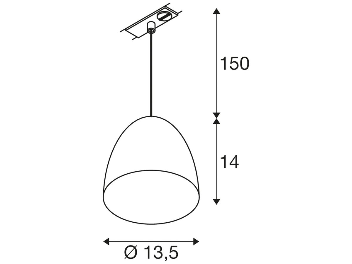 Pendelleuchte SLV PARA CONE GU10 35W 1-Ph.-Adapter Ø135mm Kupfer
