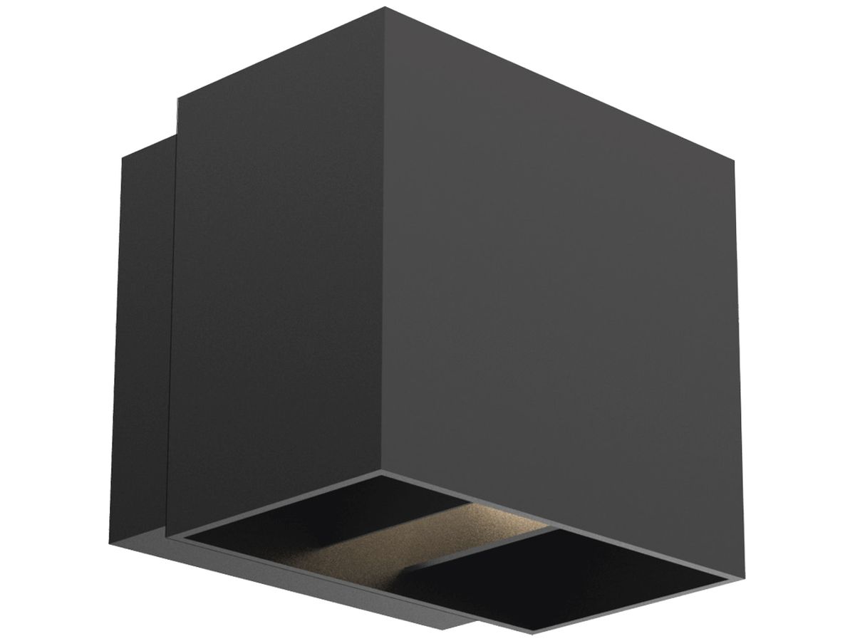LED-Wandleuchte QUADRO 10W, 900lm, 3000K, IP65, 120×100×97mm, schwarz
