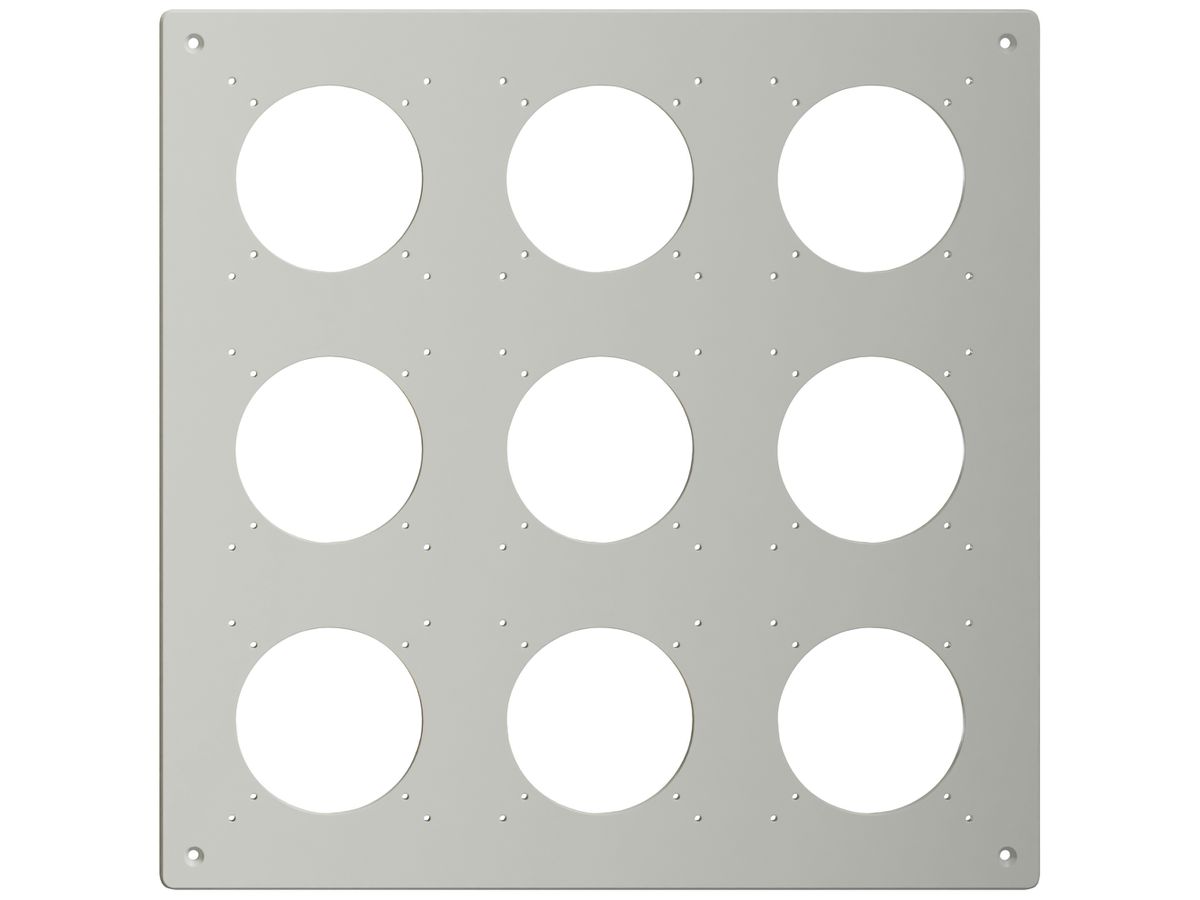 NUP-Kopfzeile Feller NEVO, 3×3, für N.CO-Apparate, lichtgrau