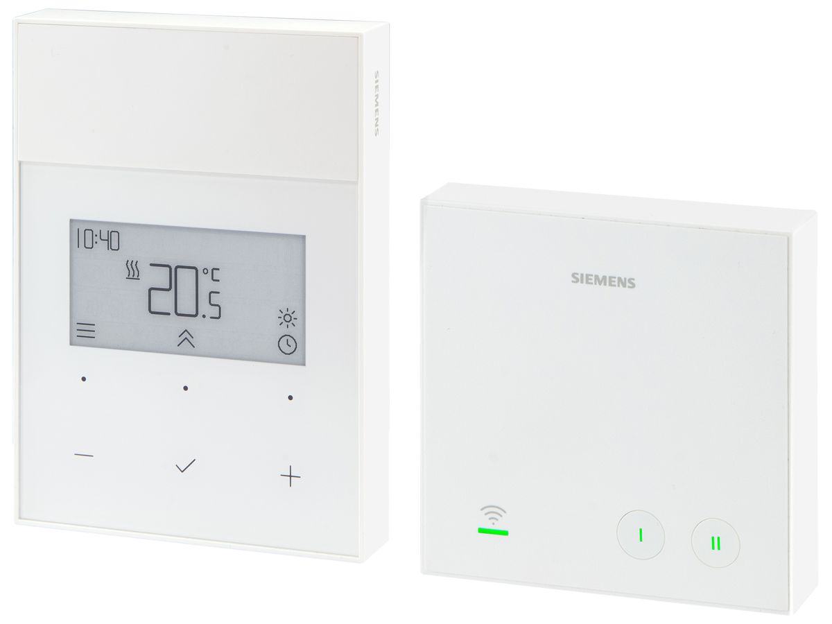 AP-RF-Raumthermostat Siemens RDL211RF.ST -20…70°C 5A weiss