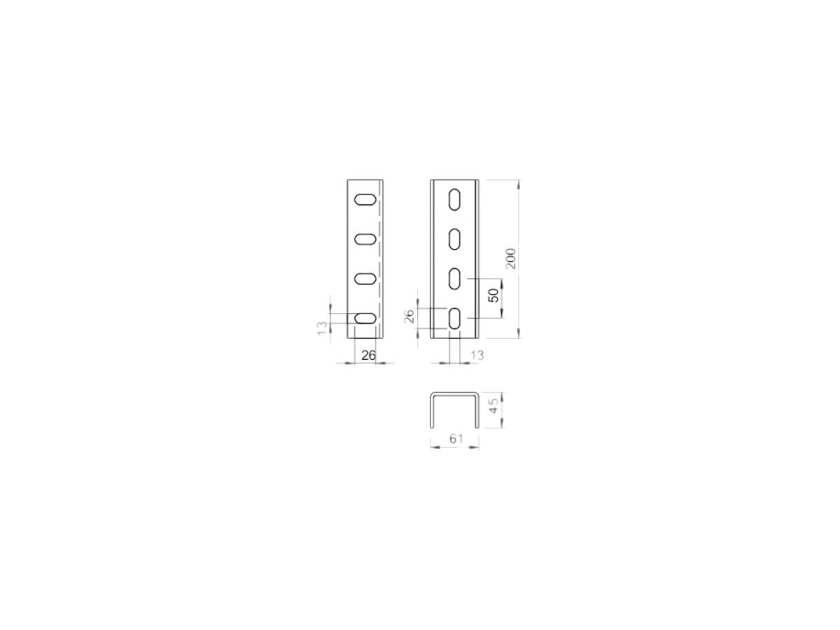 U-Stiel-Verbind.Bettermann 200×61mm tauchfeuerverzinkt