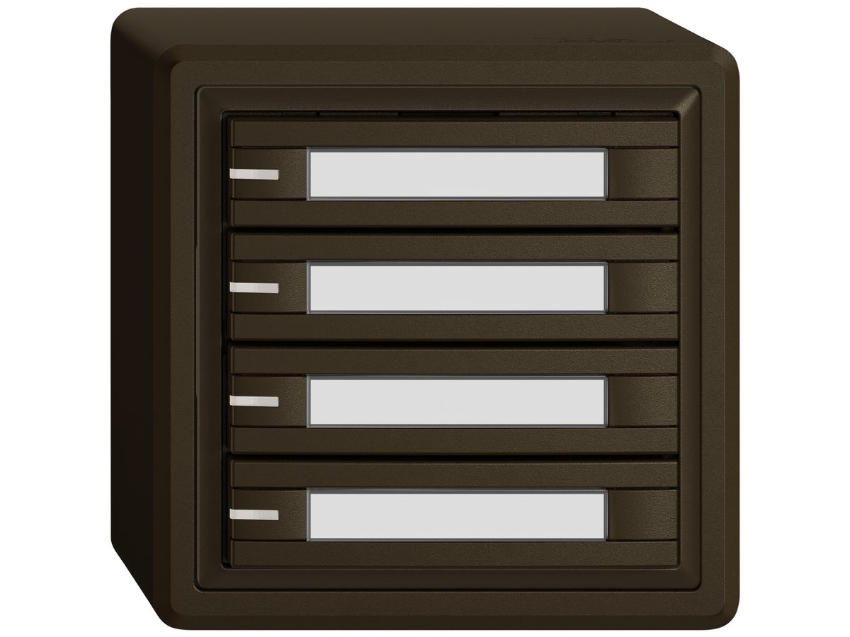 AP-KNX-Taster RGB EDIZIO.liv SNAPFIX® Temperaturfüh.RGB-LED Pap.4×T 2-Tbed.br