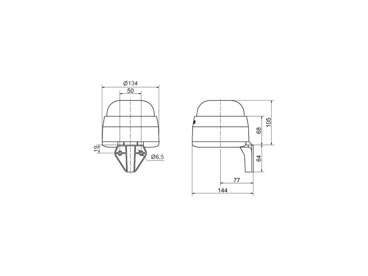Signalhupe ohne Horn WERMA 575 24VAC/DC grau