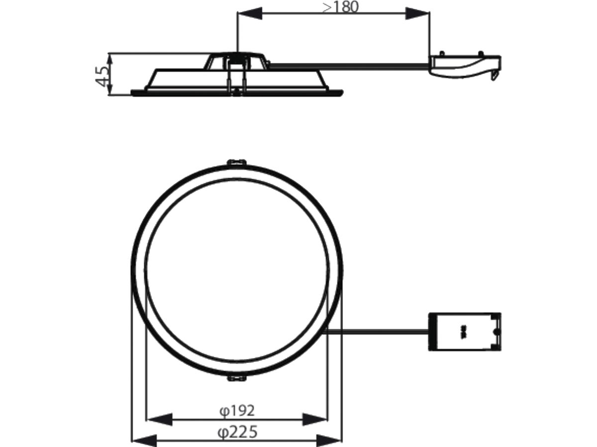 LED-Downlight Ledinaire DN065B 19W 2000lm 830/840/865 VWB Ø225mm weiss
