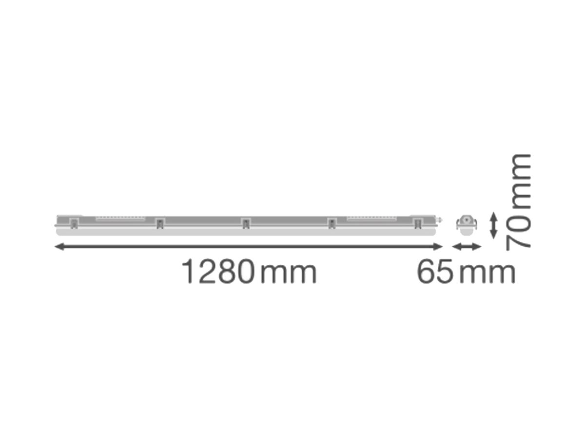 LED-Feuchtraumleuchte LEDVANCE DAMP PROOF G13 1×20W IP65 DALI EM 3h 1280mm grau