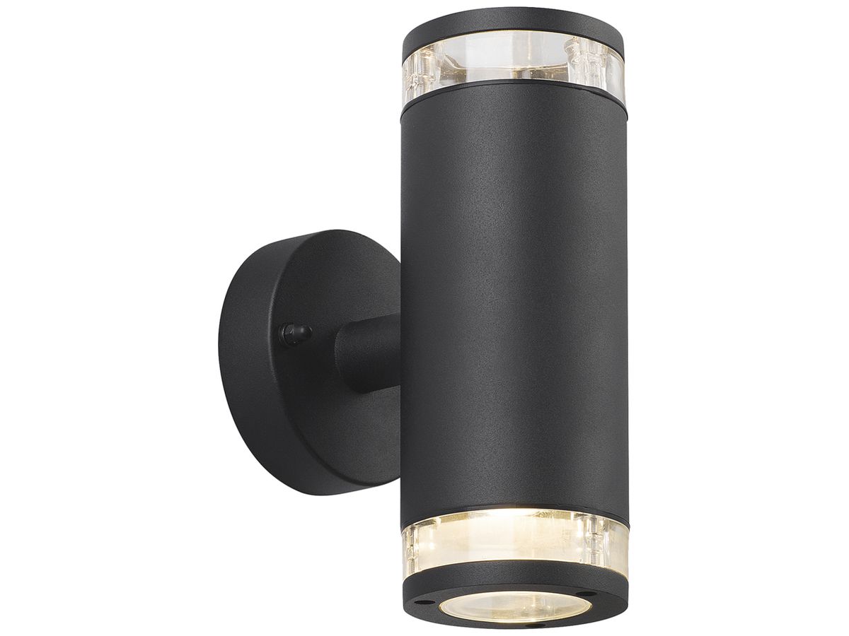 Wandleuchte Nordlux Birk 2×GU10 28W IP44 Ø90mm schwarz