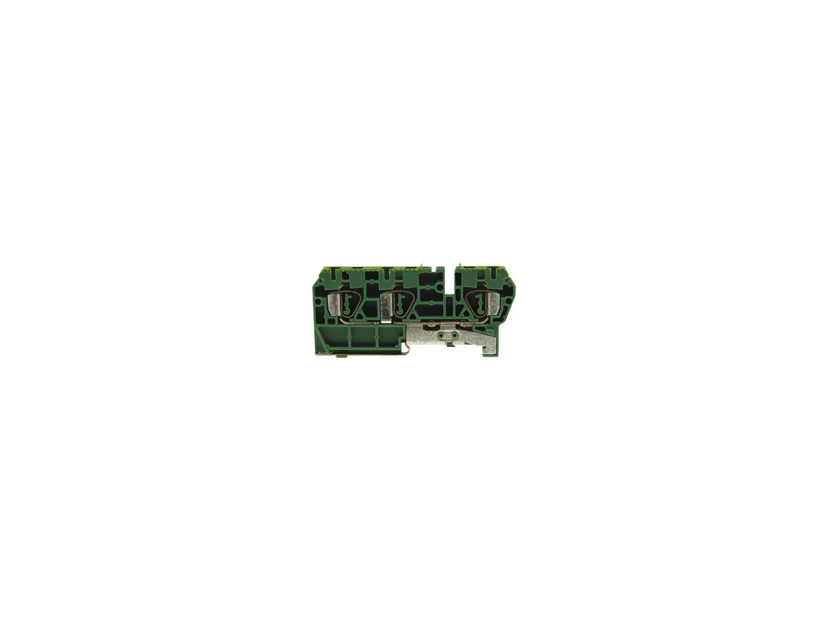 Schutzleiter-Reihenklemme Woertz 1.5…4mm² Federzuganschluss 3×1 TH35 grün/gelb