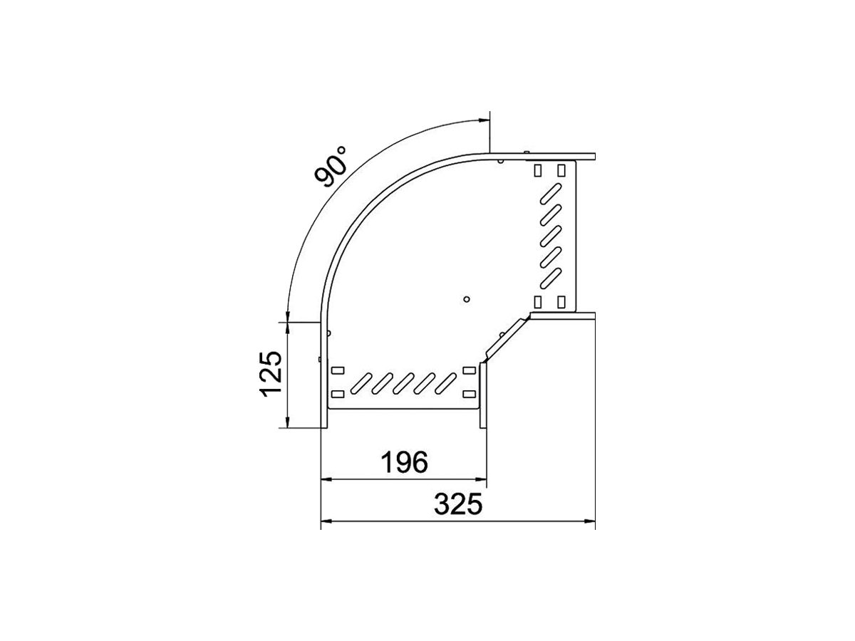 Bogen BET RB 90° 85×200mm Stahl feuerverzinkt