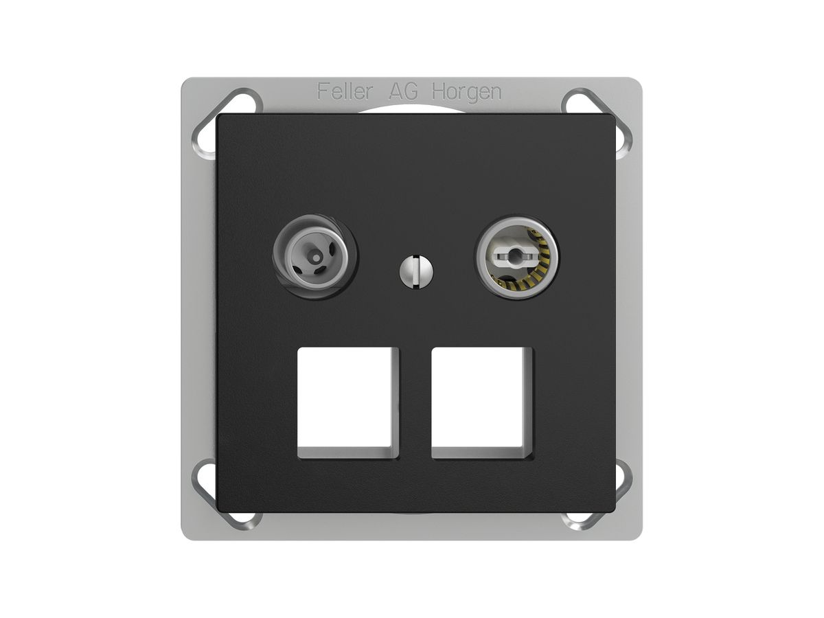 EB-Multimediadose 11dB Edue FM.TE, Enddose/Durchgangsdose, f.2×RJ45 Keystone, sz