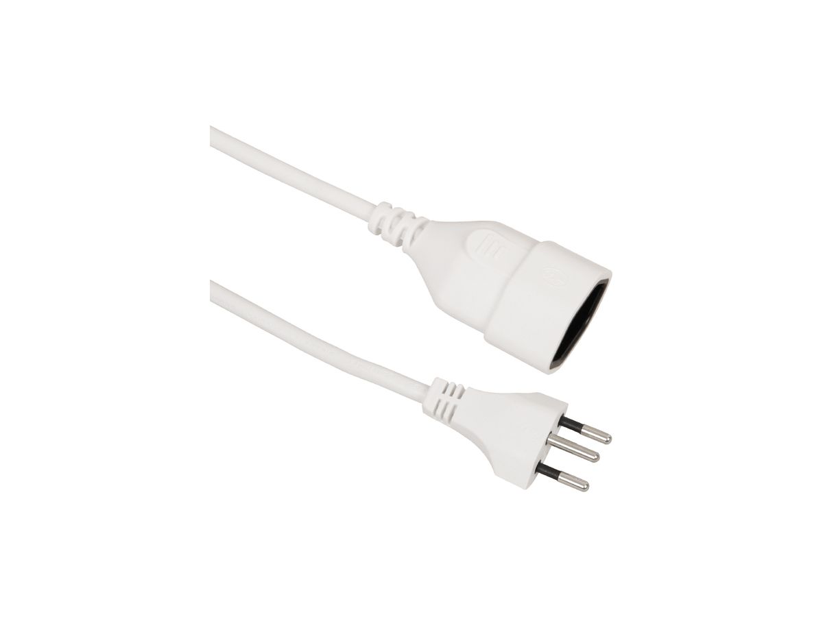 Verlängerungskabel PVC 10A 230V 3×1mm² Stecker Typ 12 Kupplung Typ 13 3m weiss