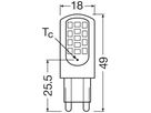 LED-Lampe LEDVANCE PIN G9 4.2W 470lm 4000K Ø18×49mm klar
