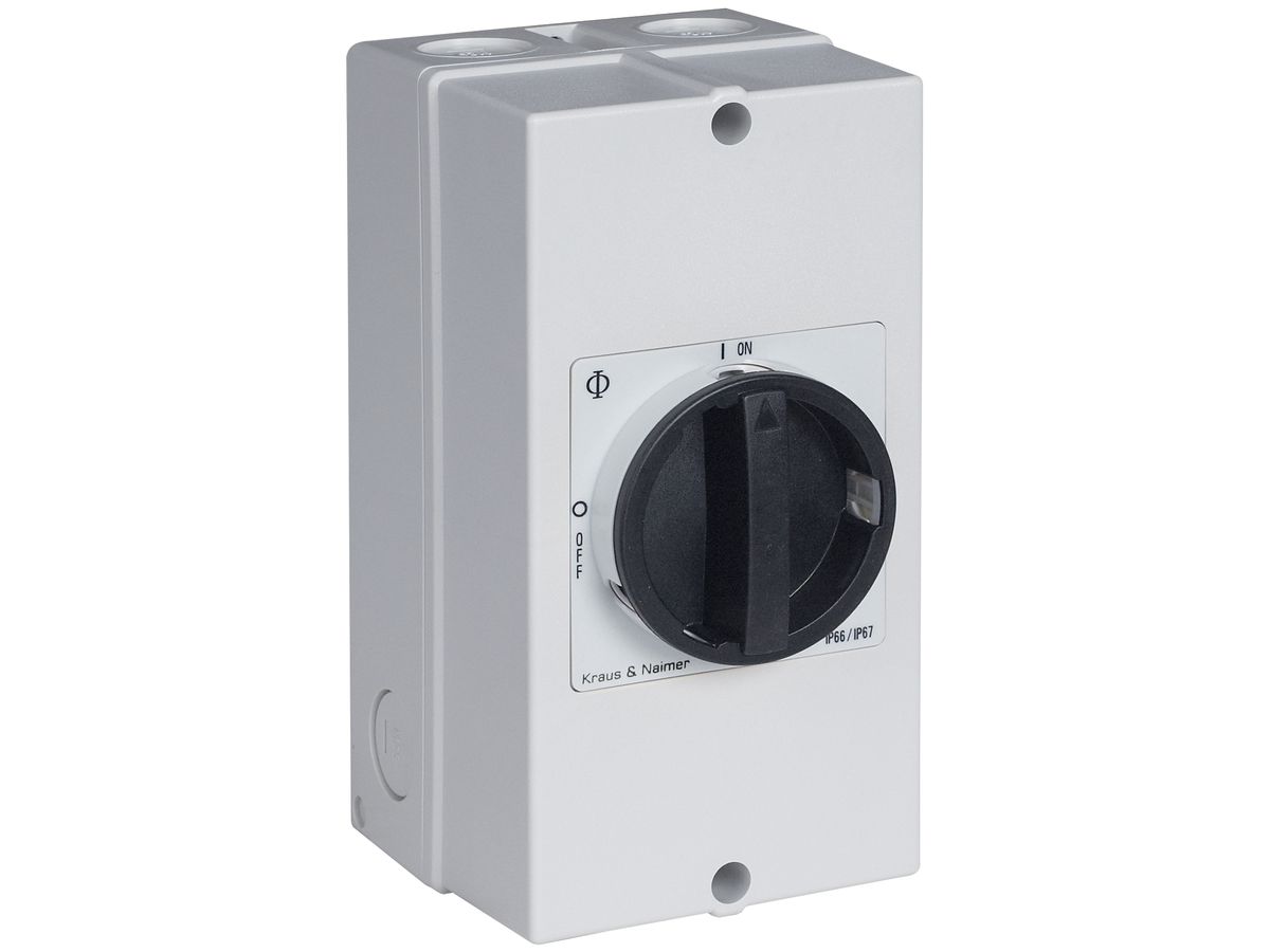 AP-Lasttrennschalter K&N 40A/400V 0/3L IP66/67 schwarz/grau, "O-I"