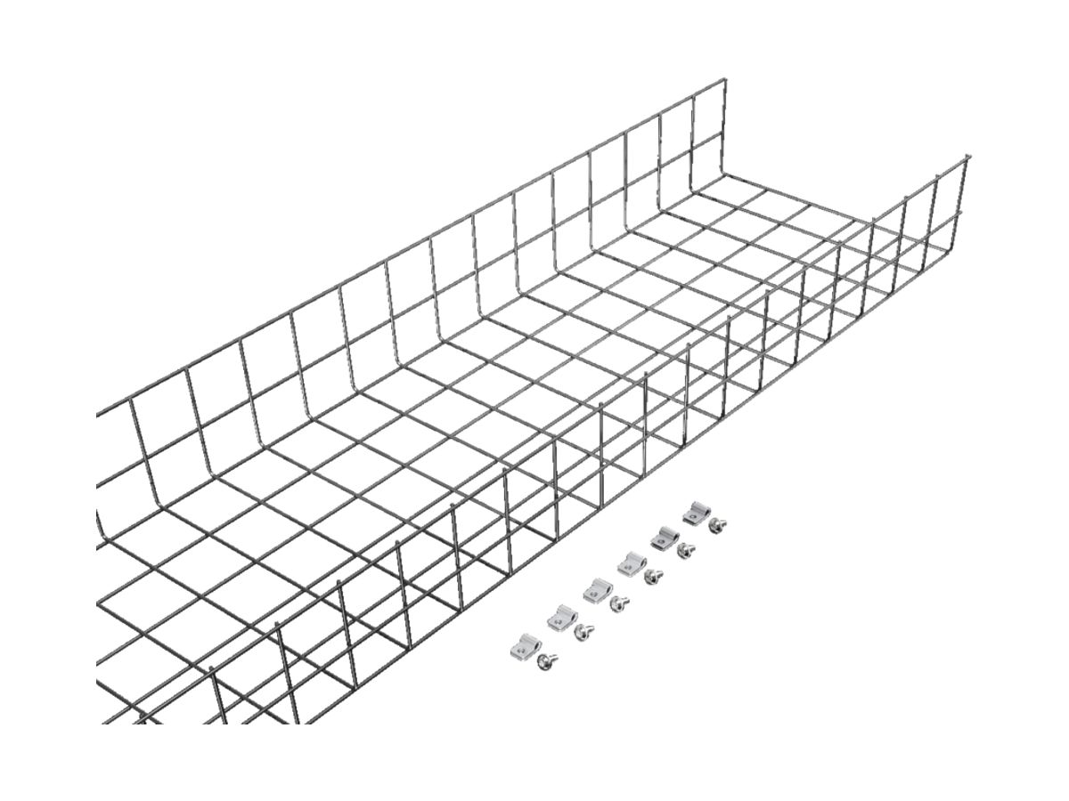 Gitterkanal Rittal TX, 120×300×2000mm, Stahl lackiert schwarz