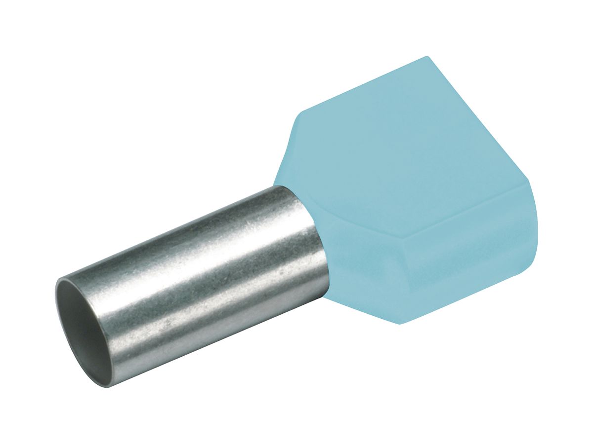 Zwillings-Aderendhülse Cimco 0.34mm² 8×15mm Kupfer PP türkis