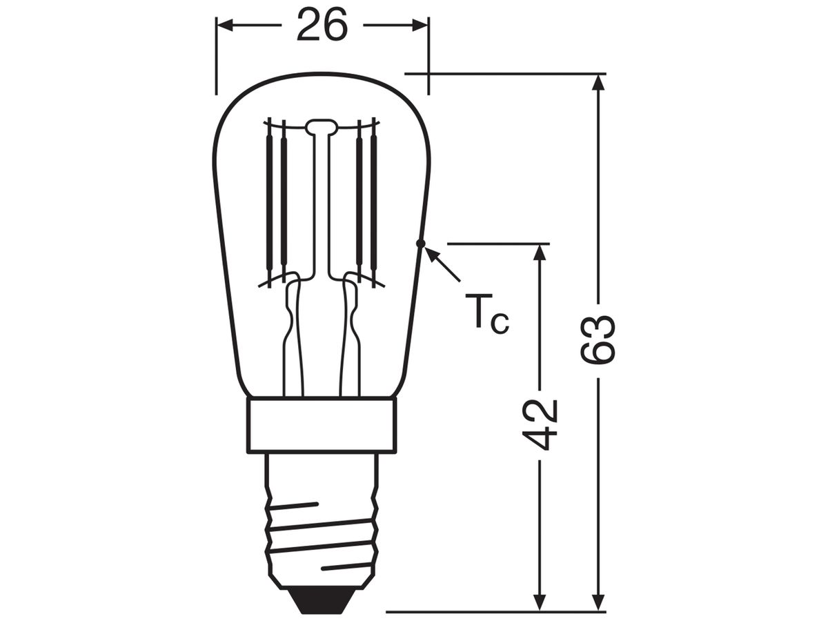 LED-Lampe Osram SPECIAL E14 2.8W 250lm 2700K DIM Ø26×63mm klar