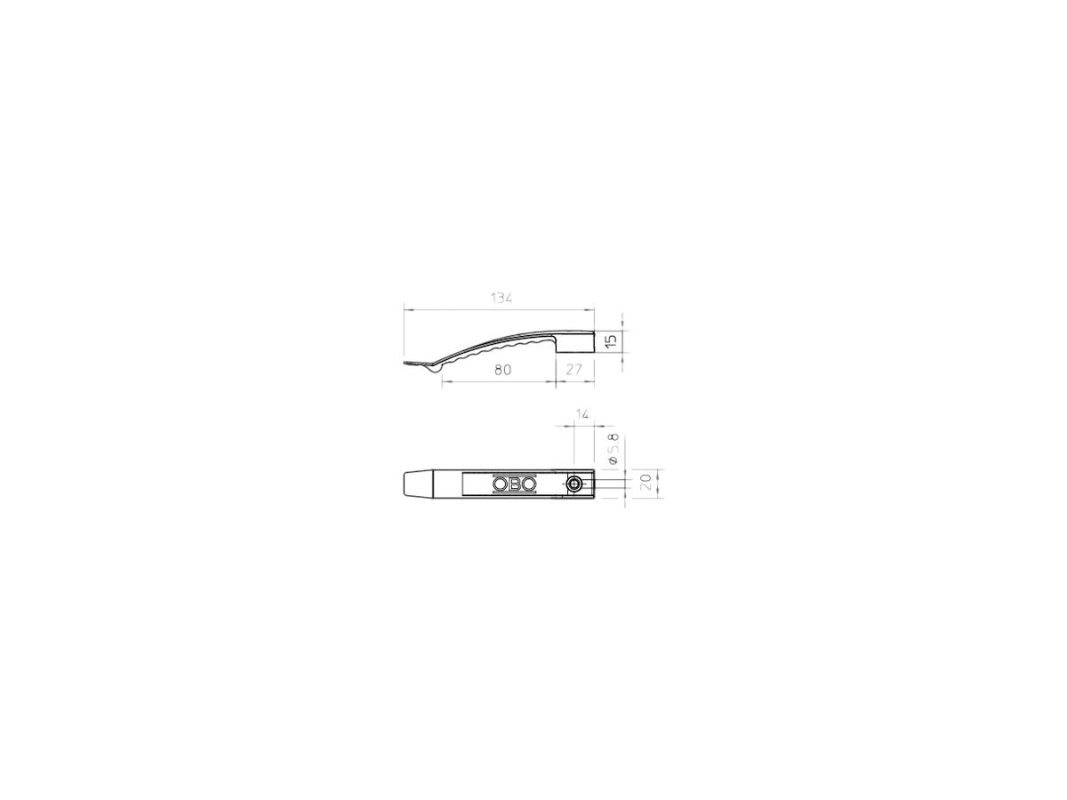 Kabelklammer Bettermann 2032 SP 1×8 NYM3×1.5 hellgrau