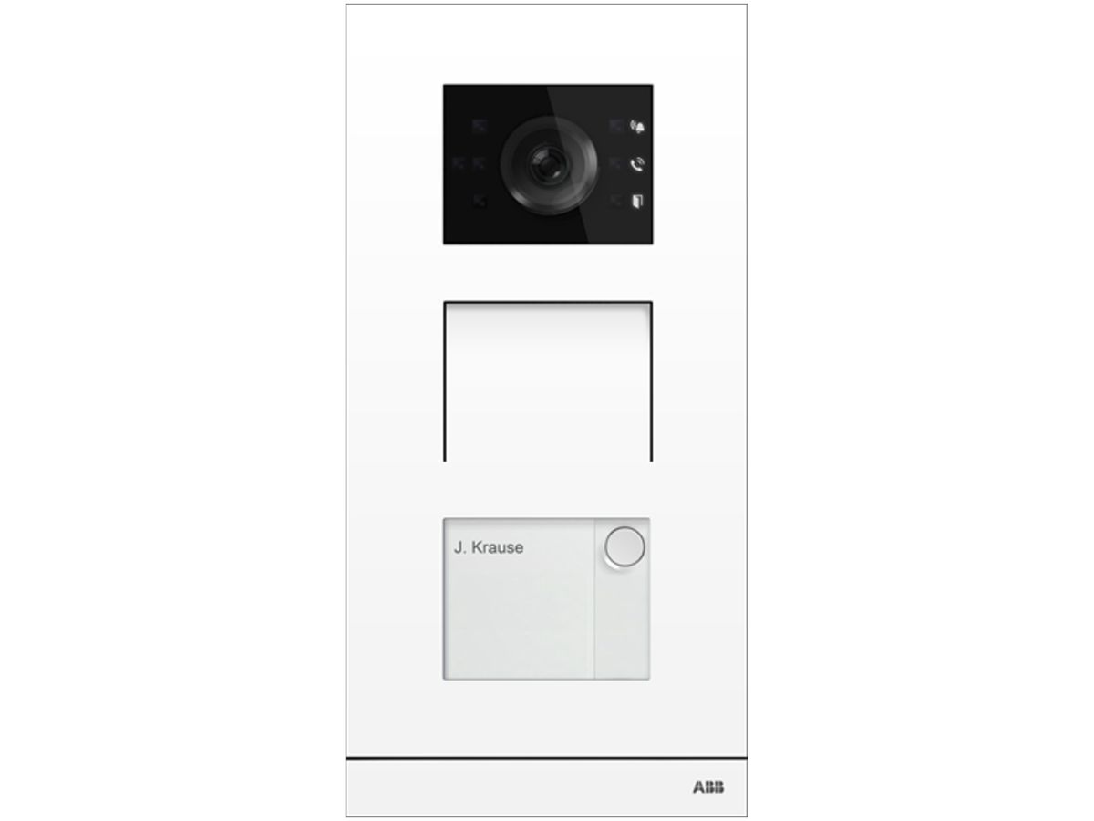 Video-Aussenstation ABB-Welcome IP, 1 Taste, Induktion, 1/3, weiss