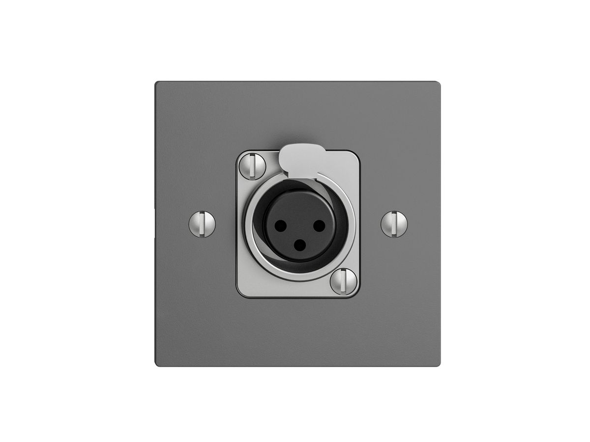 UP-Montageset EDIZIOdue für XLR dunkelgrau