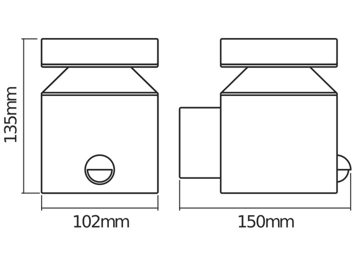 LED-Wandleuchte LDV ENDURA STYLE CYLINDER WALLSENS 6W 360lm 3000K Edelstahl