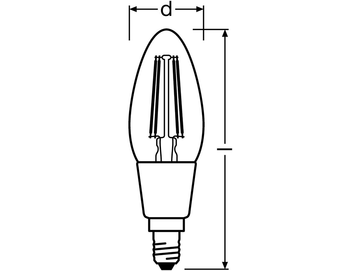 LED-Lampe SUPERSTAR CLASSIC B40 FIL CLEAR GLOWdim E14 4.5W 827 470lm