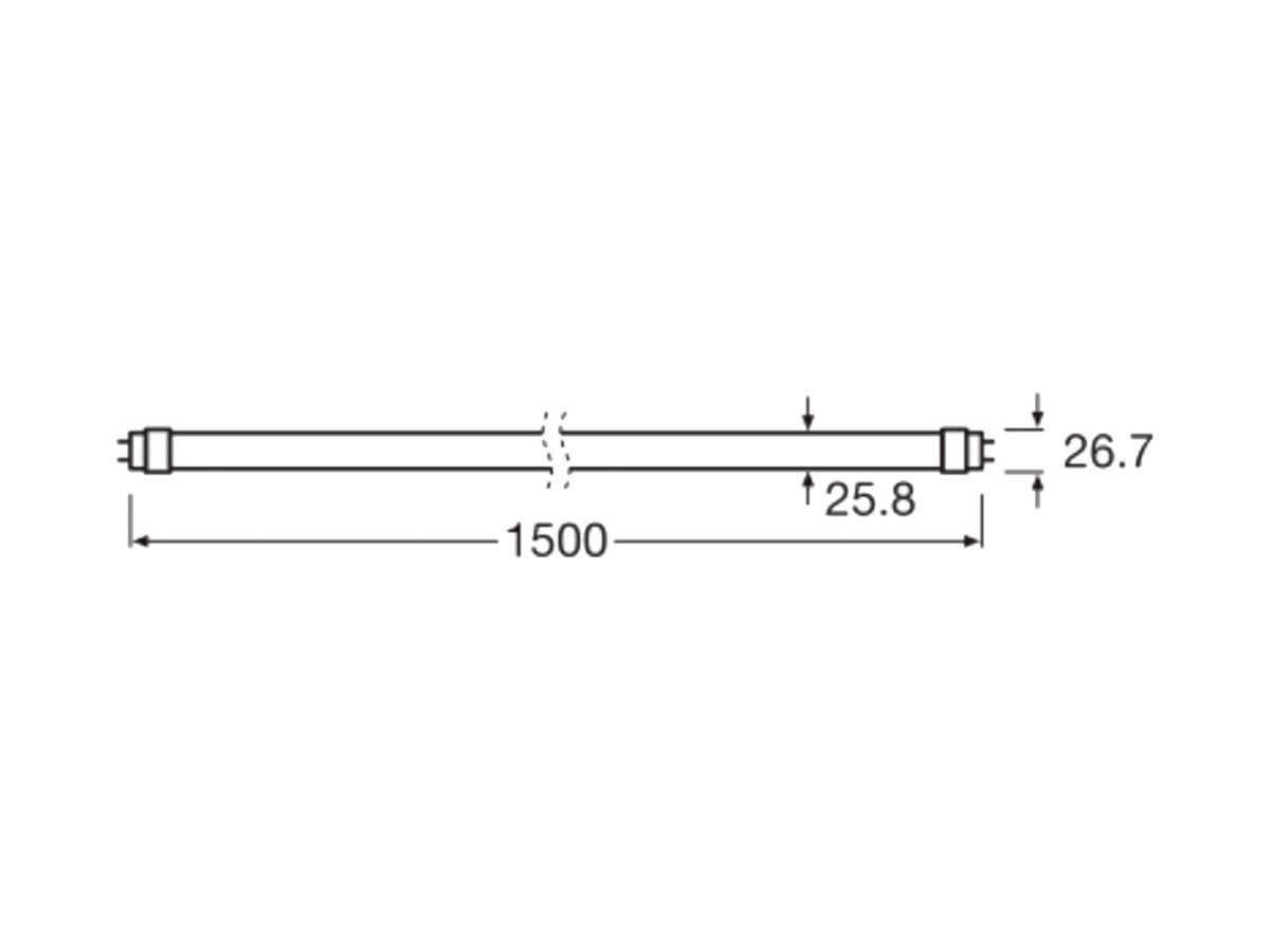 LED-Röhre LEDVANCE SUPERIOR G13 220…240V 22.1W 4100lm 6500K T8 matt 1500mm