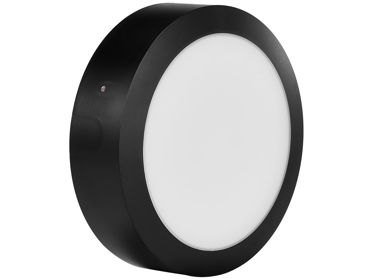 LED-Anbauleuchte Sylvania Novella 12W 1525lm 3000…4000K IP66 Ø220 schwarz