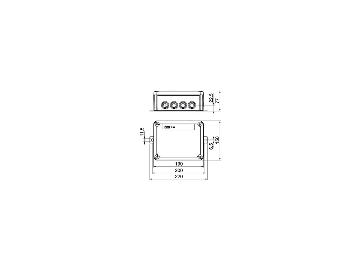 Kabelabzweigkasten Bettermann E30-E90 2 Sicherungshalter 190×150×77mm 10mm² or