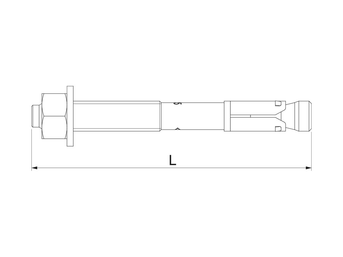 Bolzenanker BET BZ M10×230mm (150mm) Stahl
