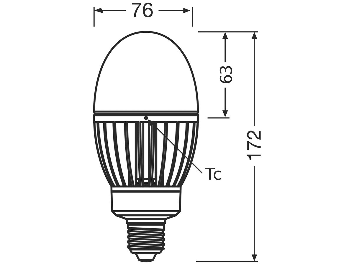 LED-Lampe LEDVANCE HQL LED P E27 29W 3600lm 2700K Ø76×172mm mattiert