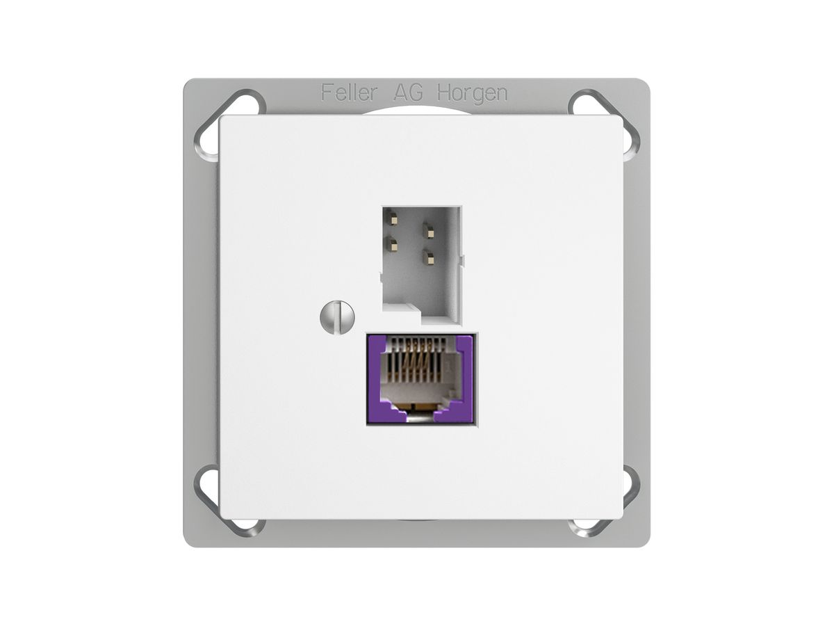 EB-Dose T+T 6P/1×RJ45 DSL-Breitband EDIZIOdue weiss