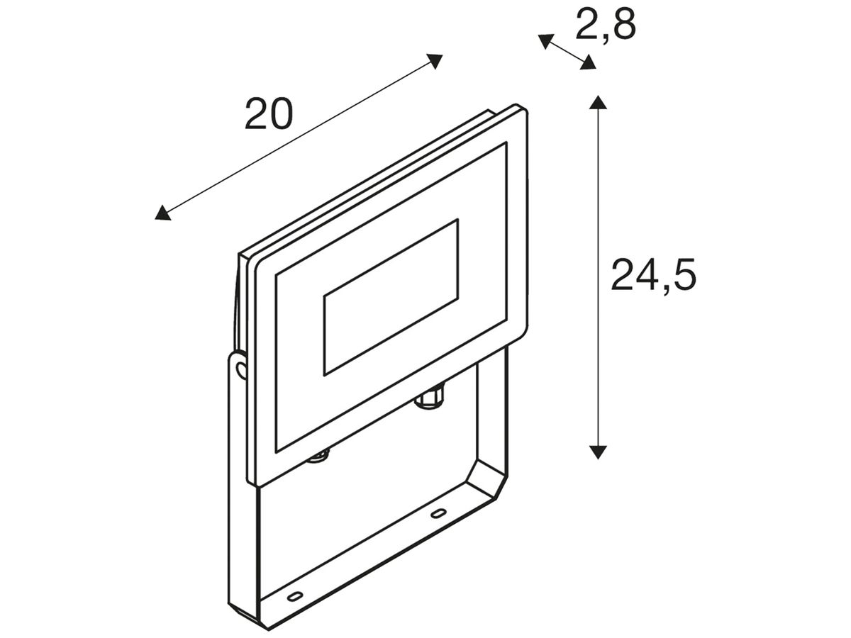 LED-Strahler SLV FLOODI L SP 48W 5150lm 3000K IP65 Aluminium anthrazit