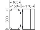 Apparategehäuse grau MI 9100 leer mit Deckel transparent, 300×165×170