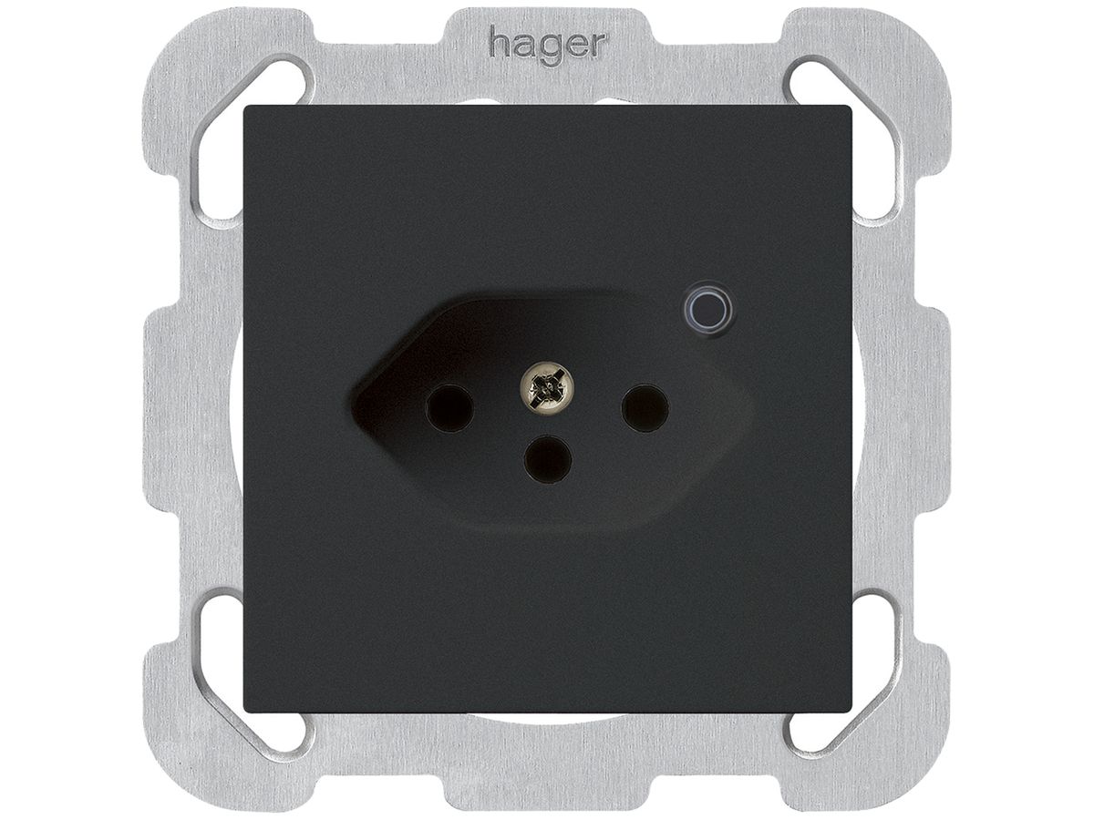 UP-Steckdose Hager kallysto 1×T13 beleuchtet B schwarz
