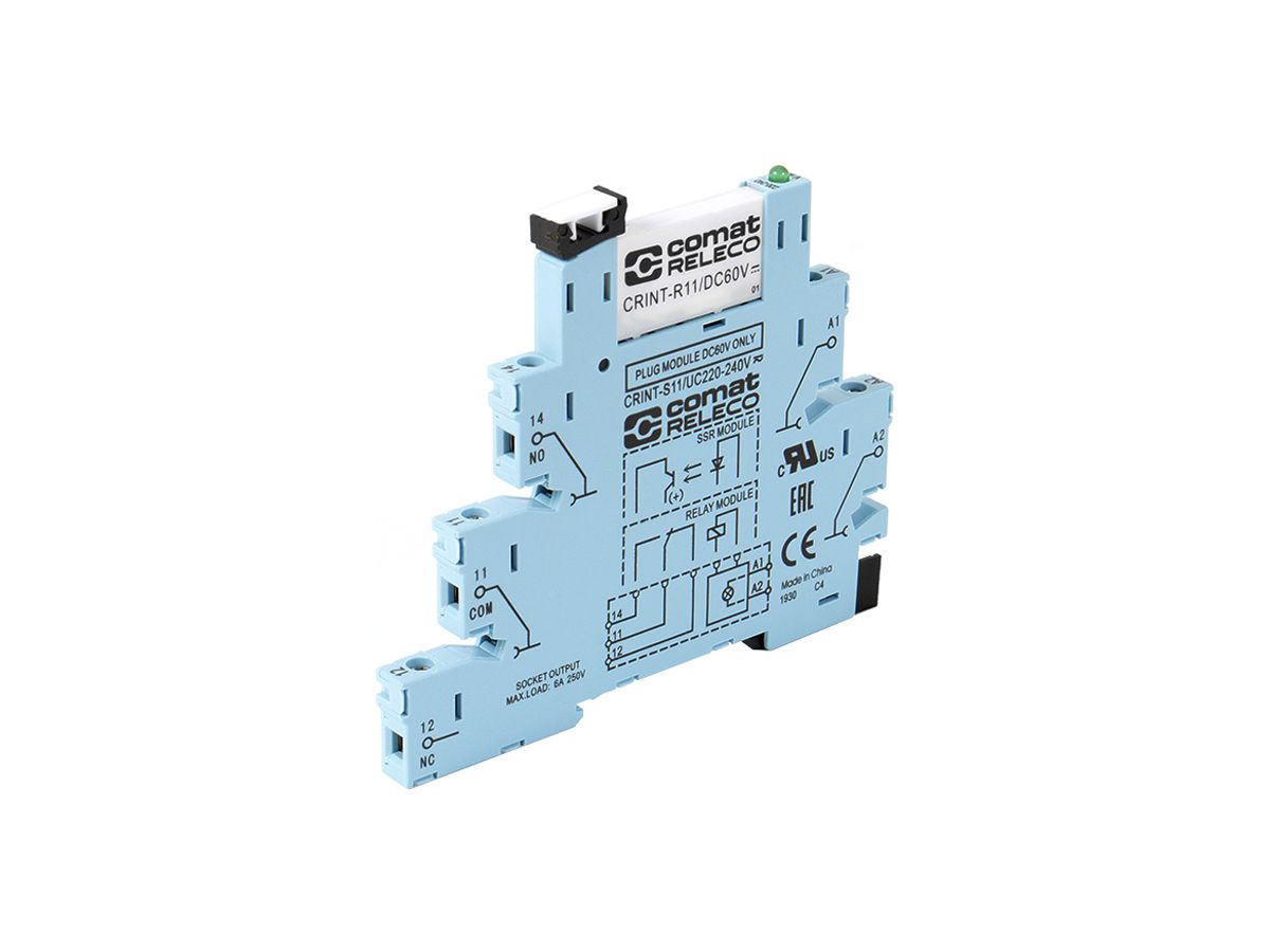 Interfacerelais ComatReleco CRINT-C111, 60VUC, 1W AgSnO2 6A/250VAC