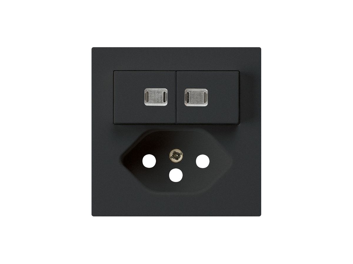 Frontset kallysto 60×60 schwarz mit 2 Linsen für Kleinkombi S1/T13