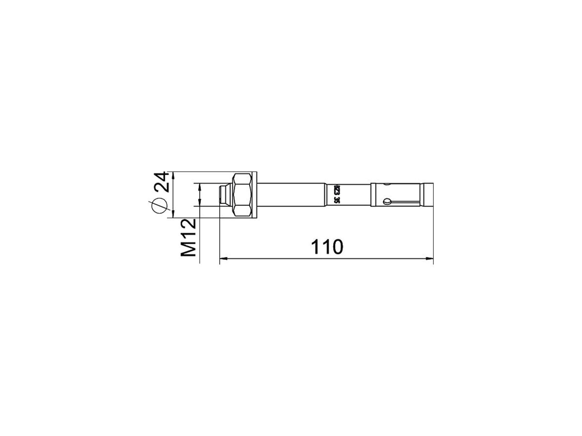 Bolzenanker BET BZ3 M12×110mm (0…35mm) A4