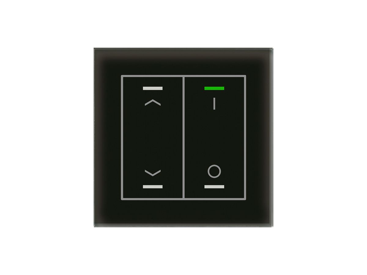 UP-Taster KNX RGBW MDT BE-GTL2TS.C1S 2T/4B Temp.Glas schwarz "Jalousie"-"I/O"