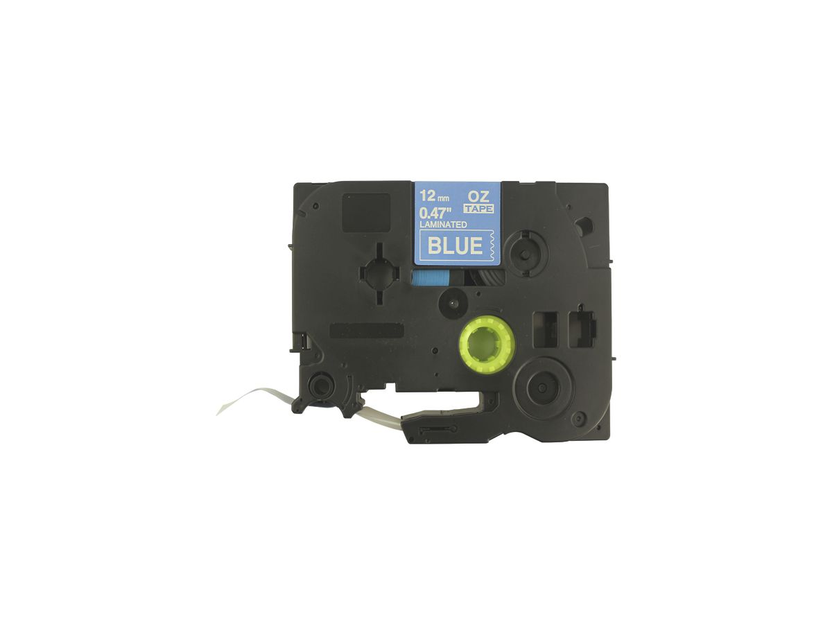 Schriftbandkassette kompatibel zu OZE-535, 12mm×8m, blau/weiss