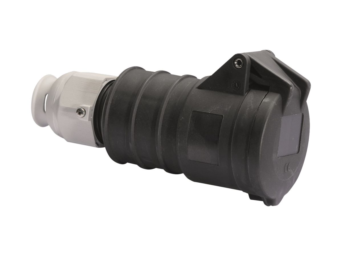 Kupplung CEE Bals 4P 16A 500V 7h schwarz IP44 vernickelt Quick C.