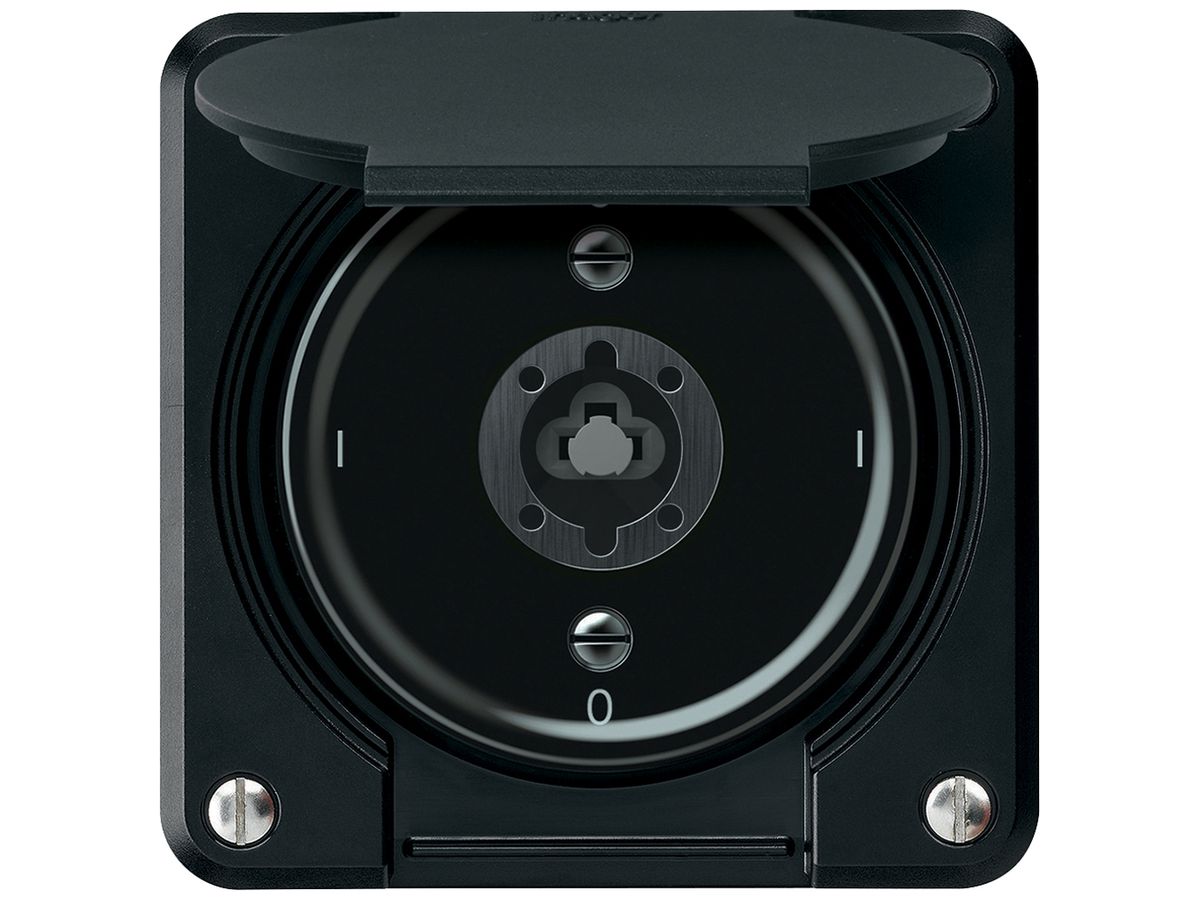 Schlüsselschalter robusto Ausschalter 2×1-polig 16A 250V 86×86mm schwarz