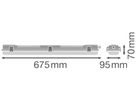 LED-Feuchtraumleuchte LEDVANCE DAMP PROOF G13 2×7W IP65 675mm grau