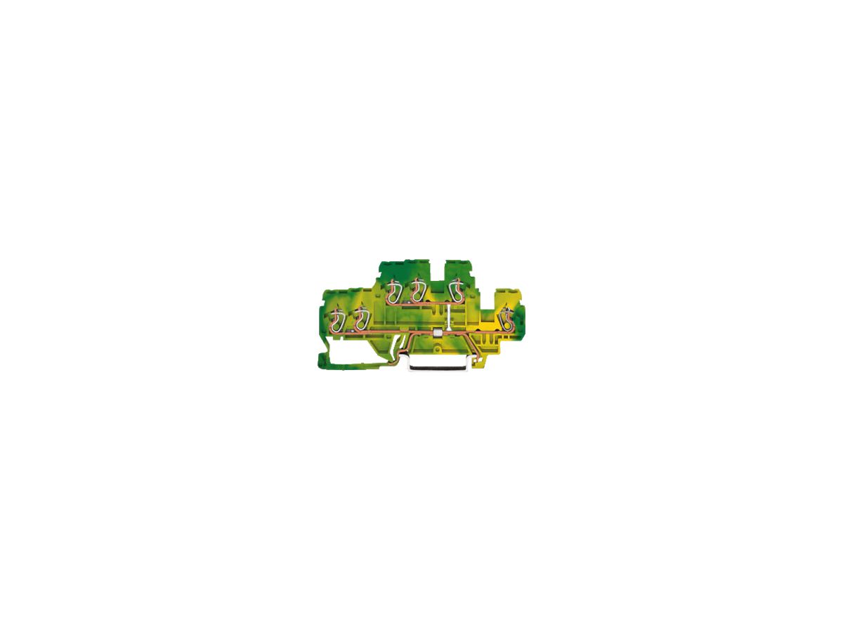 Doppelstockklemme WAGO 4mm² 6L, grün/gelb