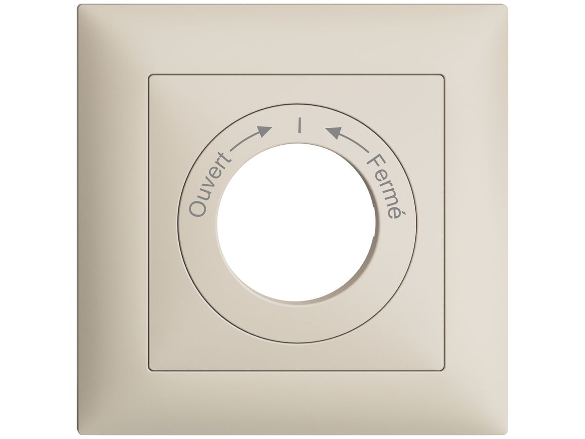 Frontset Ouvert->I<-Fermé EDIZIOdue crema 88×88mm für Schlüsselschalter