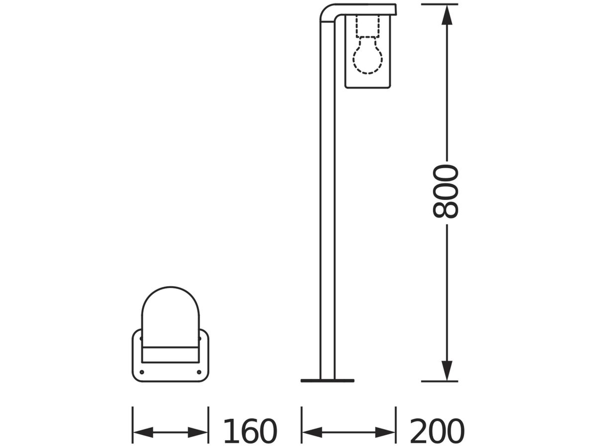 Wegeleuchte LDV ENDURA CLASSIC CASCADE E27 amber 820mm Aluminium anthrazit