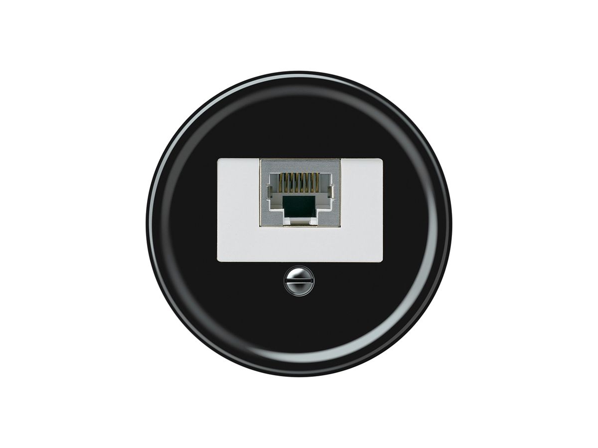 Anschlussdose origin RJ45 8(4) Kat.6 gerade geschirmt 60×60mm schwarz