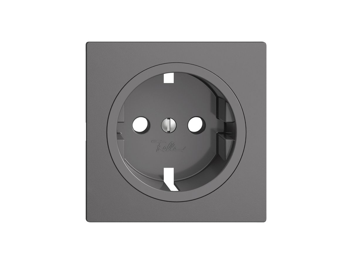 Frontset Feller EDIZIOdue für Schuko-Steckdose 60×60mm dunkelgrau