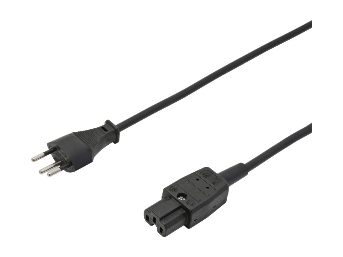 Apparatekabel Td 3×1mm² 3m schwarz Stecker T12/S-Hot